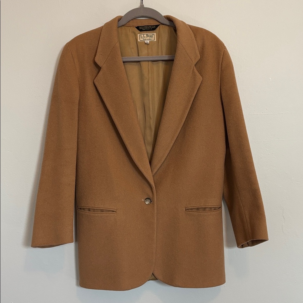 L.L. Bean Vintage Camel Wool Cashmere Blazer Jacket